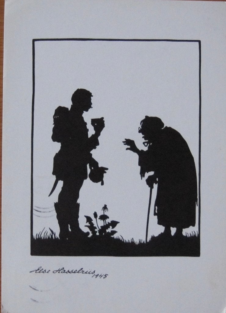 Knipkunst op ansichtkaart - sprookje de tondeldoos - 1976, Ophalen of Verzenden, 1960 tot 1980, Gelopen, Overige thema's