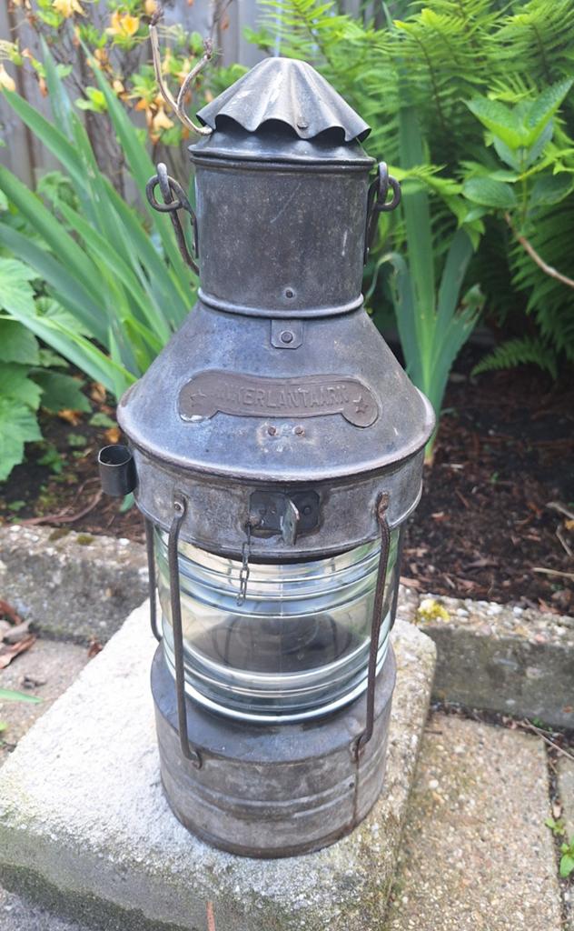 Antieke scheepslantaarn – Ankerlicht –, Ophalen of Verzenden, IJzer, Netvoeding, 50 tot 250 watt