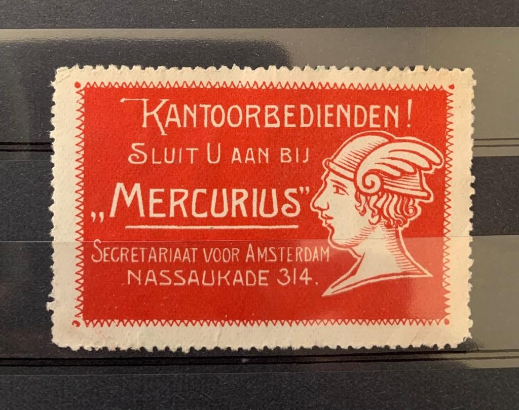 Sluitzegel Mercurius kantoorbedienden #4, Verzenden, Na 1940, Gestempeld