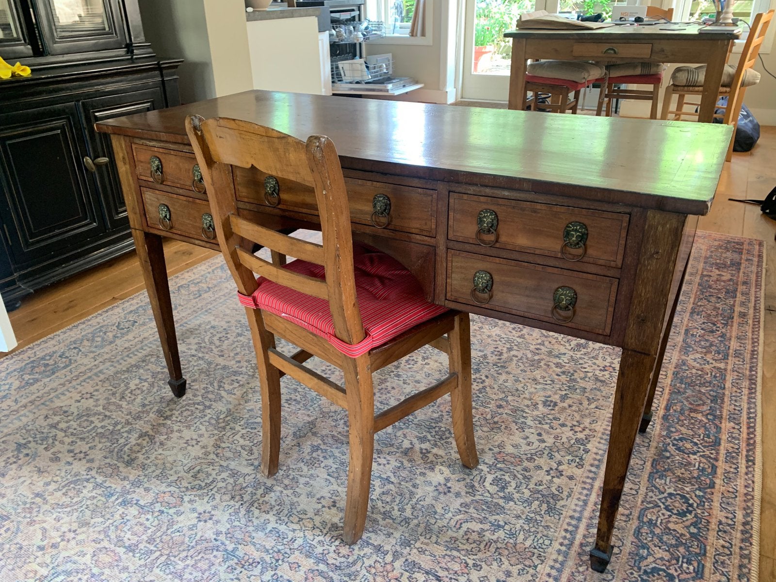 Klassiek schrijftafel / bureau Engelse stijl – ca. 1910–1940, Ophalen, Gebruikt, Engelse stijl, Minder dan 4 stoelen