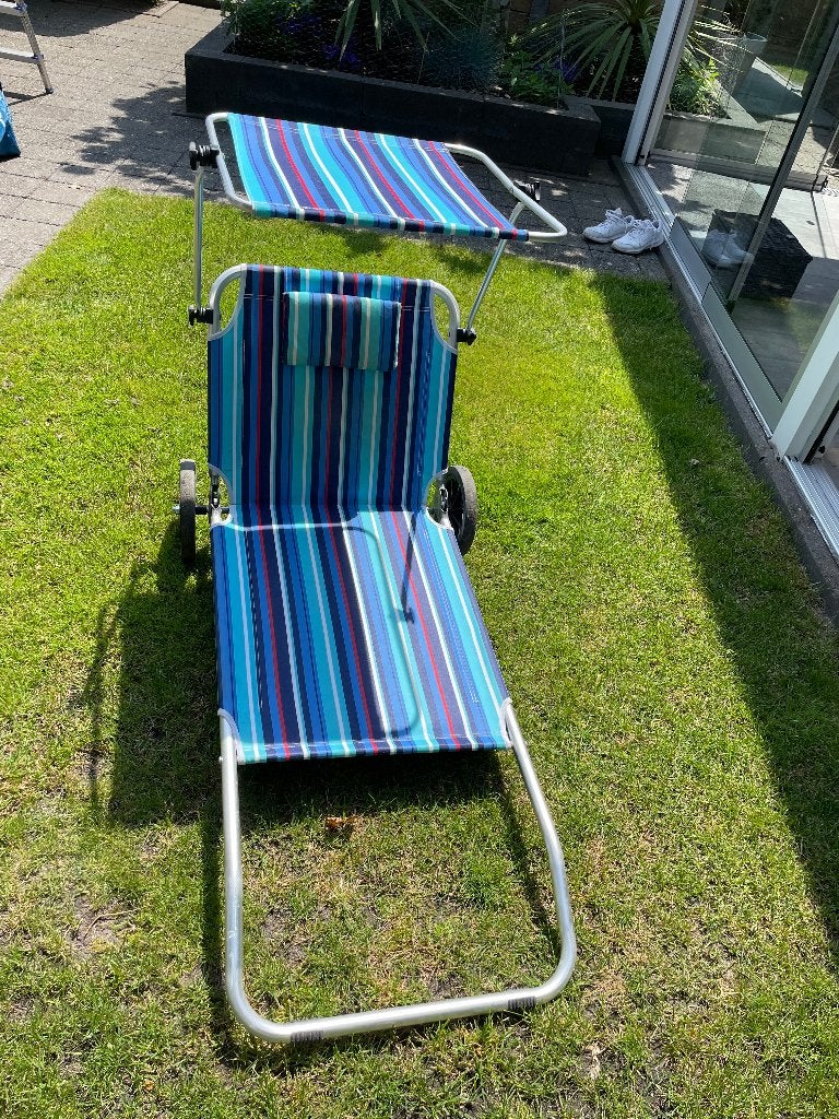 Verrijdbare strandstoel, Caravans en Kamperen, Kampeermeubelen, Ophalen, Zo goed als nieuw, Campingstoel