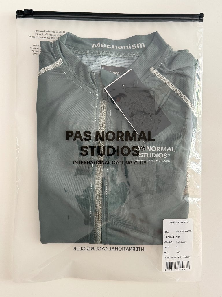 Pas Normal Studios Mechanism Jersey Khaki Green - maat S, Fietsen en Brommers, S, Heren, Pas normal studios, Ophalen of Verzenden