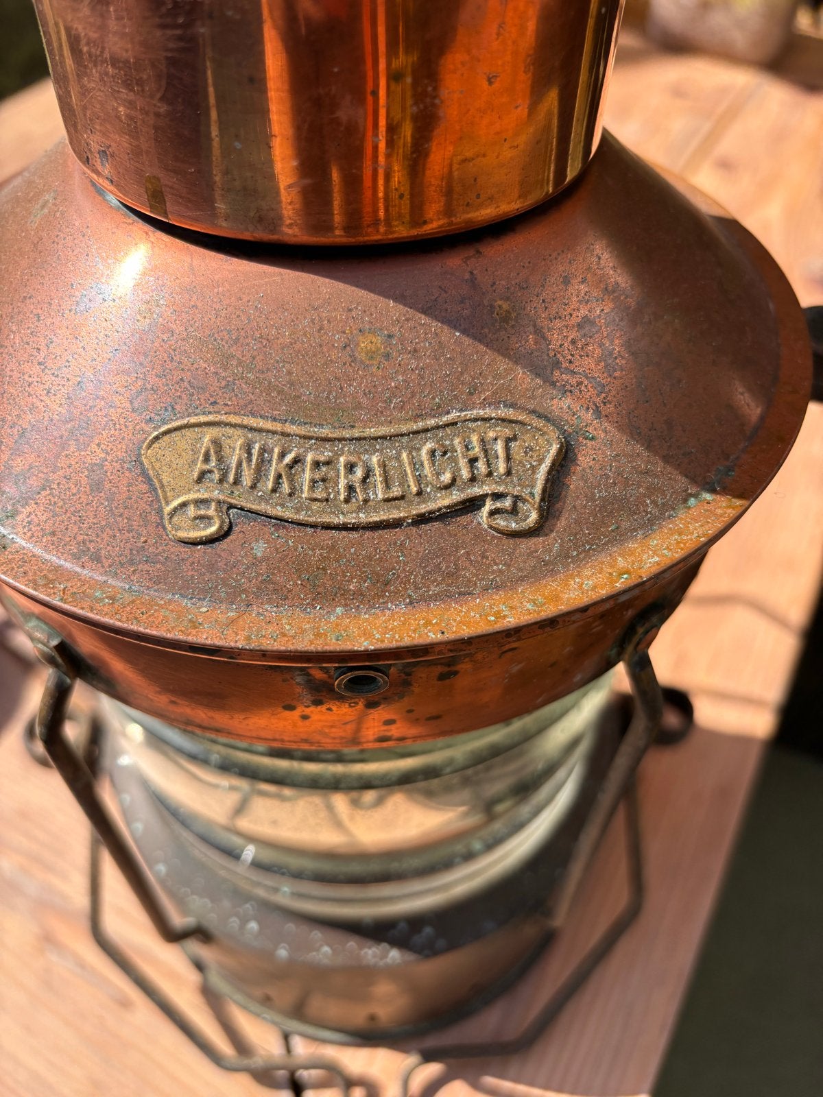 Antieke koperen Ankerlicht scheepslamp, Antiek en Kunst, Antiek | Lampen, Ophalen
