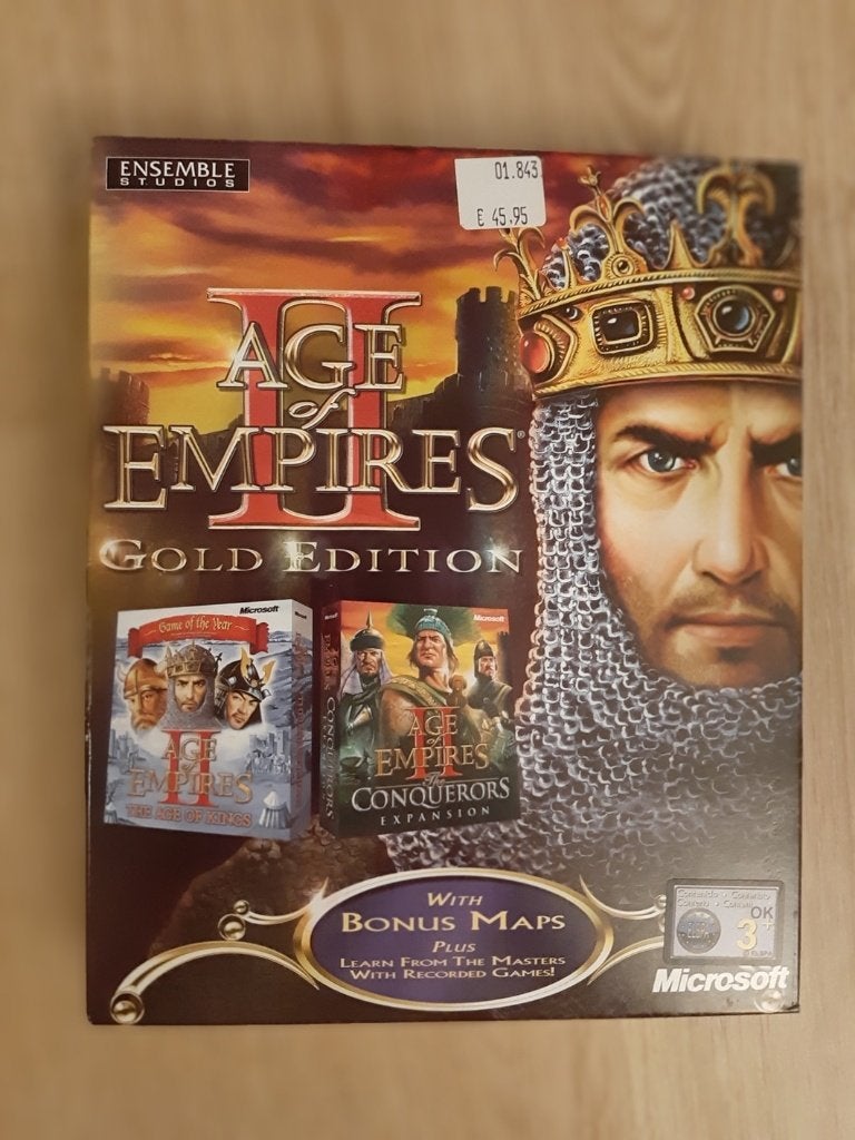 "Age of Empires 2 Gold Edition" Big box PC spel, Spelcomputers en Games, Games | Pc, Gebruikt, Verzenden, 1 speler, Strategie en Constructie