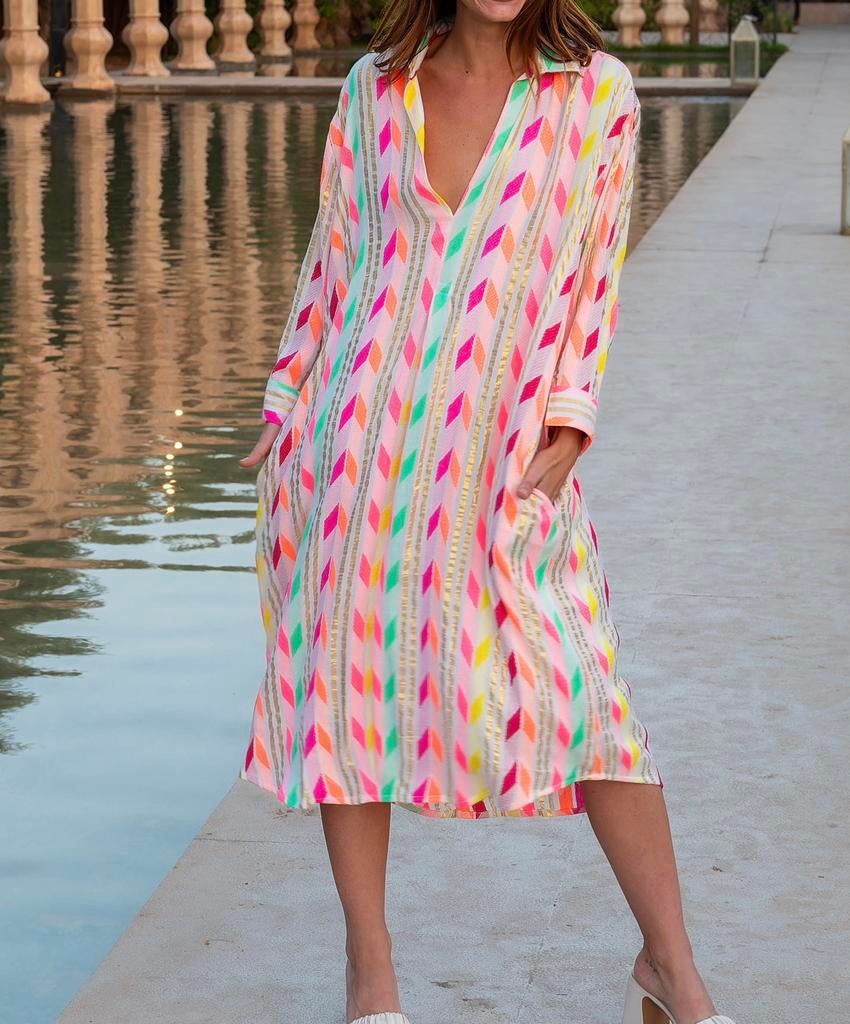 BIANCA losvallende jurk Ibizastyle mt S/M en M/L
