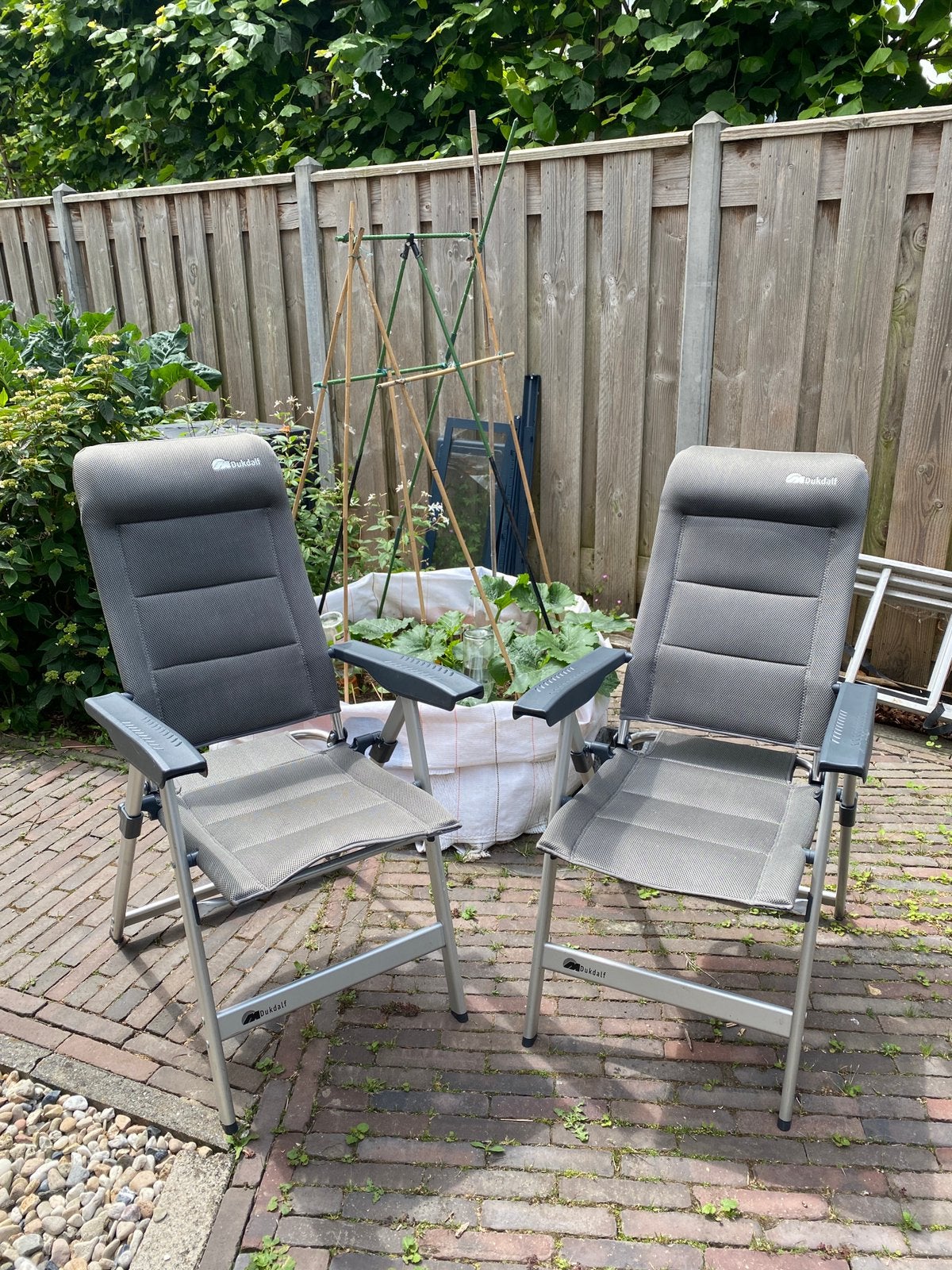 Dukdalf campingstoelen verstelbaar, Caravans en Kamperen, Ophalen of Verzenden, Gebruikt, Campingstoel