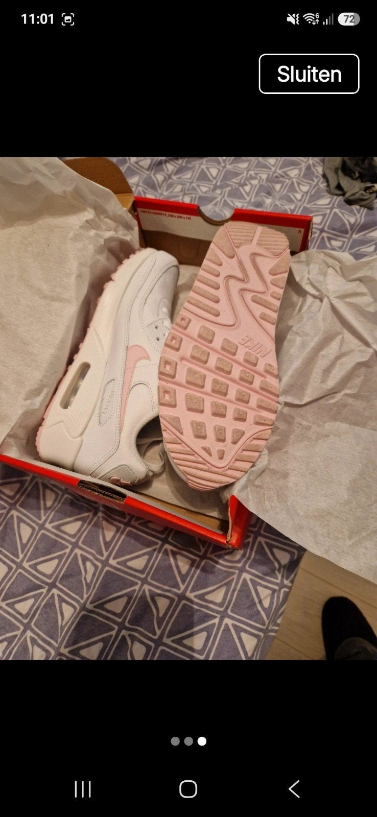 Nike Air Max 90 sneakers wit met roze accenten, Ophalen of Verzenden, Nieuw, Wit, Sneakers of Gympen