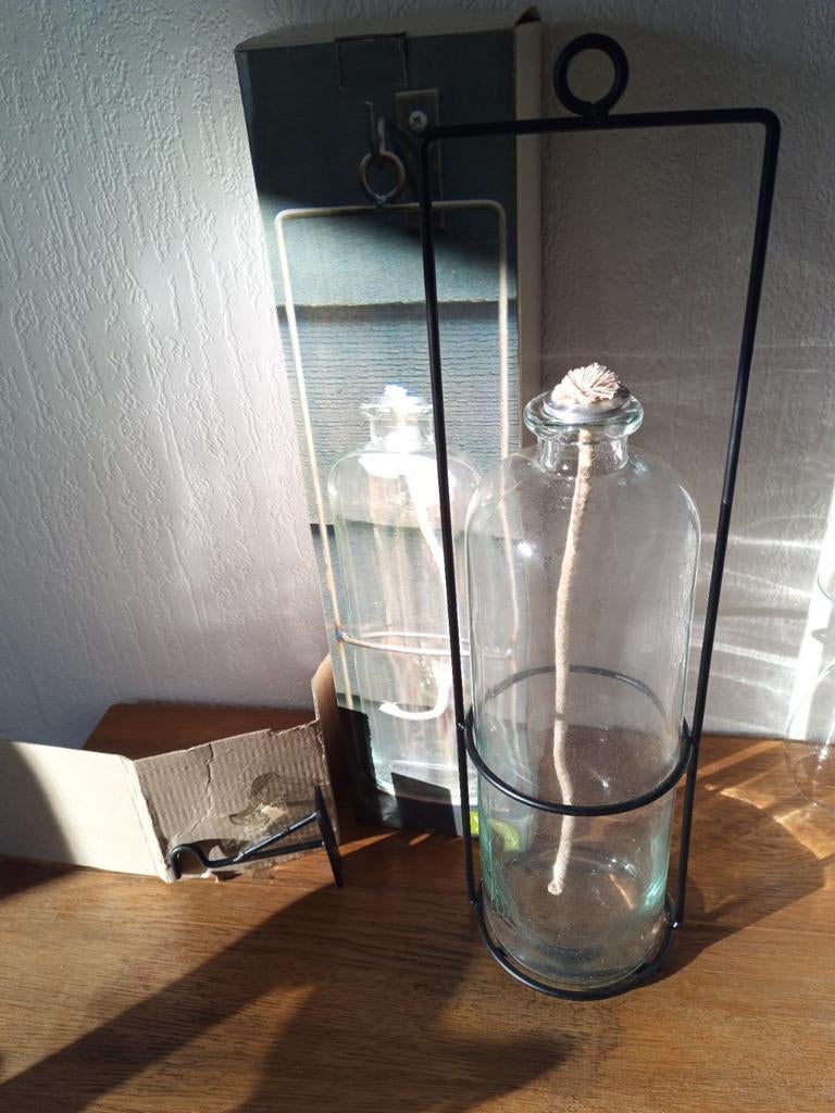 Nieuwe olielamp in metalen houder - sfeervolle verlichting, Ophalen, Nieuw, Modern, Industrieel