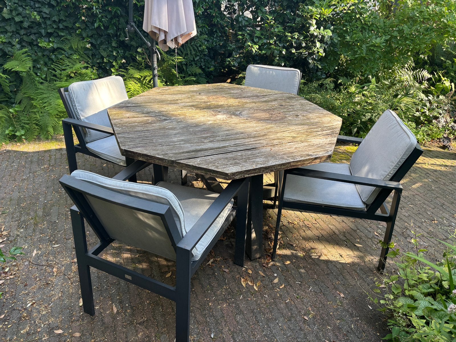 4 tuinstoelen, Tuin en Terras, Ophalen, Zo goed als nieuw, Aluminium, Stapelbaar