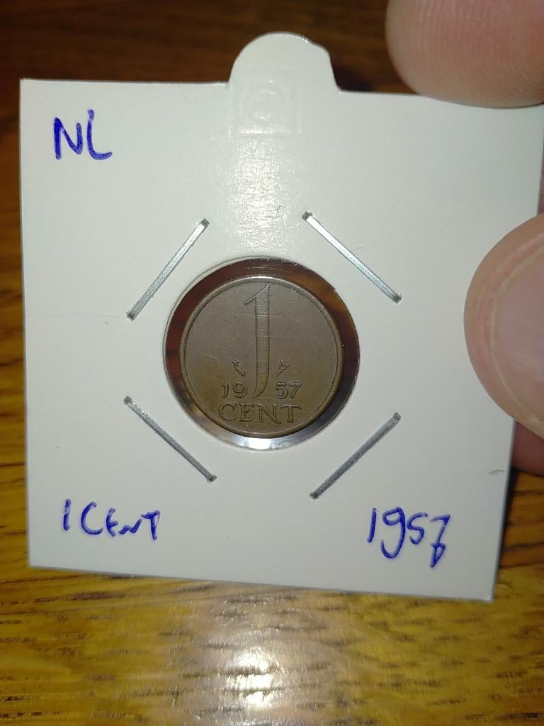 NL 1 Cent 1957 , Juliana, Verzenden, Koningin Juliana, 1 cent, Losse munt