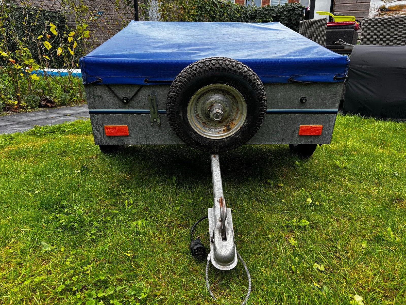 aanhangwagen 110x100 met lekke band, Ophalen, Gebruikt