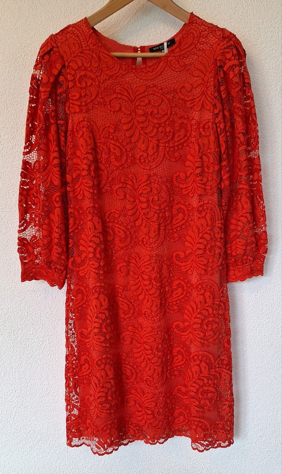 Ana Alcazar kant jurk dress rood kleding casual 36 herfst, Kleding | Dames, Jurken, Nieuw, Ophalen of Verzenden, Knielengte, Maat 36 (S)