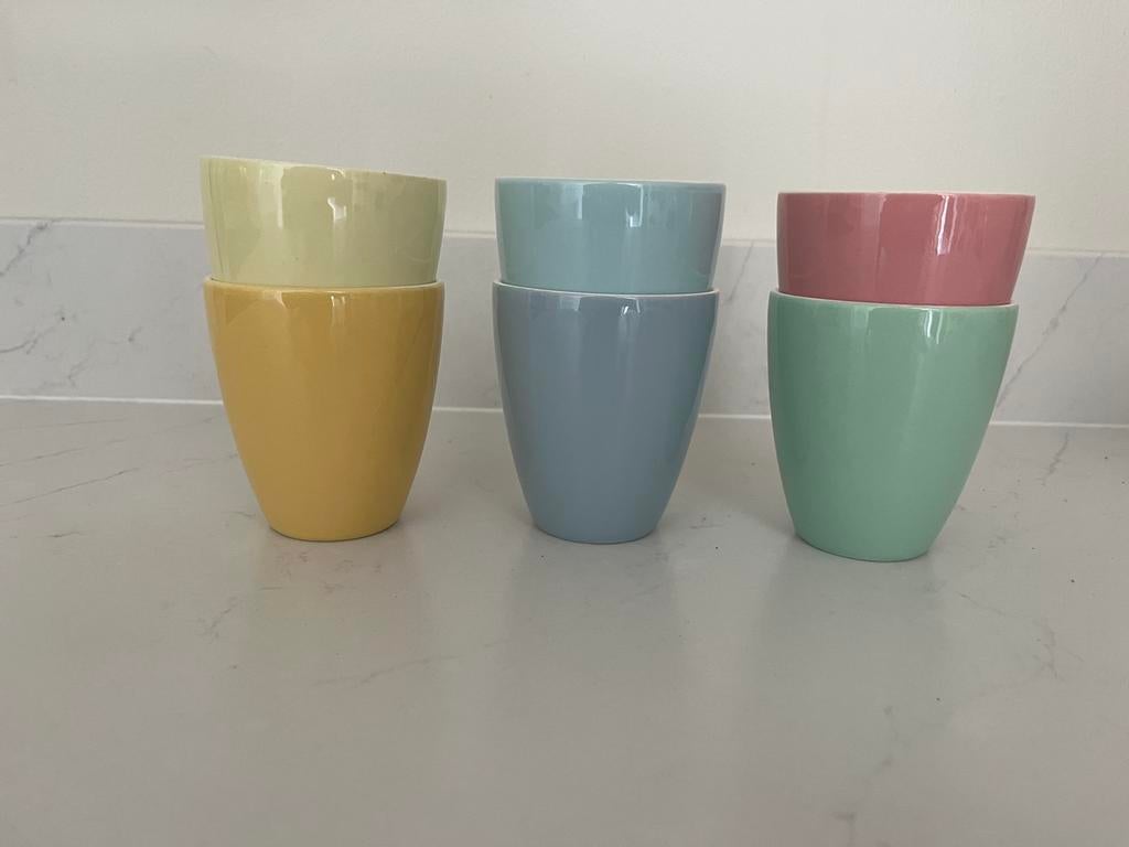 Pastel Regout Pierre bekers, laag model., Ophalen of Verzenden