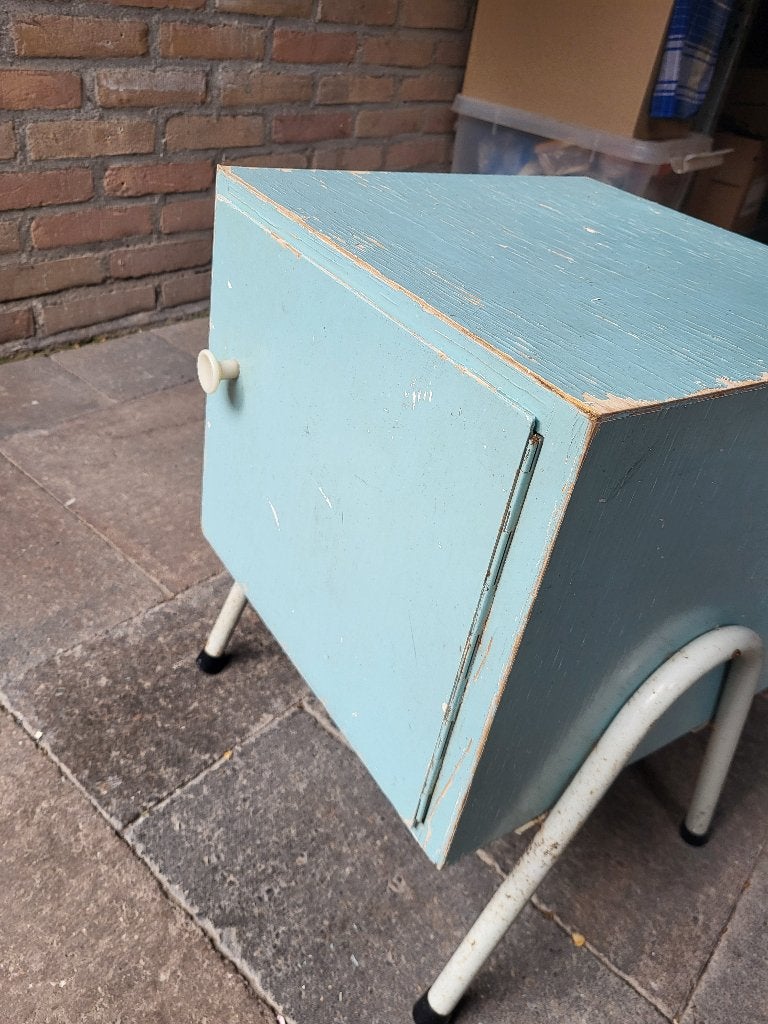 jaren '70 opberg/nachtkastje retro/vintage kinderkamer, Ophalen, Gebruikt, Minder dan 45 cm, 55 tot 70 cm