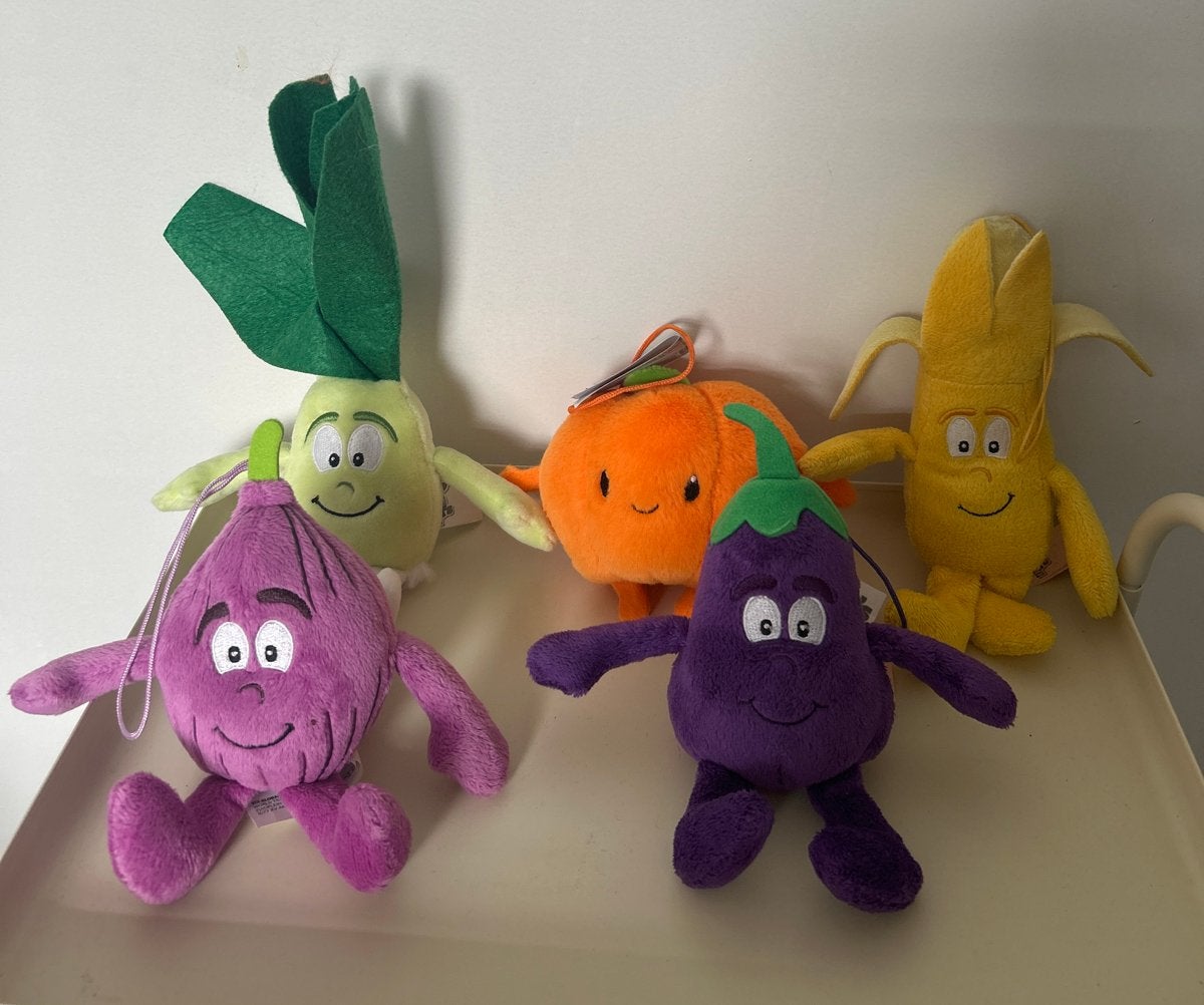 Leuke groente en fruit knuffels, Overige typen, Ophalen of Verzenden, Zo goed als nieuw, Meerkleurig