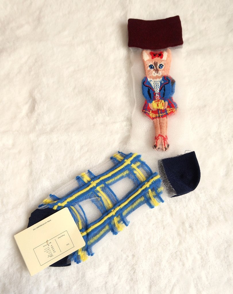 Nathalie Lete x Socks Appeal transparante katten sokken, Sokken en Kniesokken, Overige kleuren, Verzenden, Nieuw