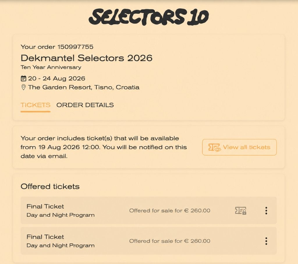 2 kaartjes dekmantel selectors 2026, Twee personen, Meerdaags