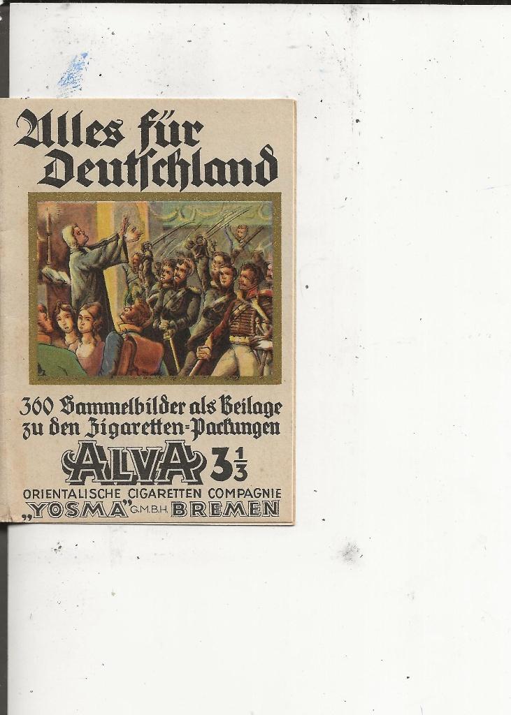 Alles fur Deutschland Yosma,Alva sigaretten, Ophalen of Verzenden, 1920 tot 1940, Ongelopen, Duitsland