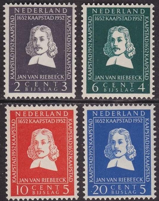 Nederland 1952 - nvph 578-581 - Riebeeck plakkerafdrukje, Postzegels en Munten, Verzenden, Na 1940