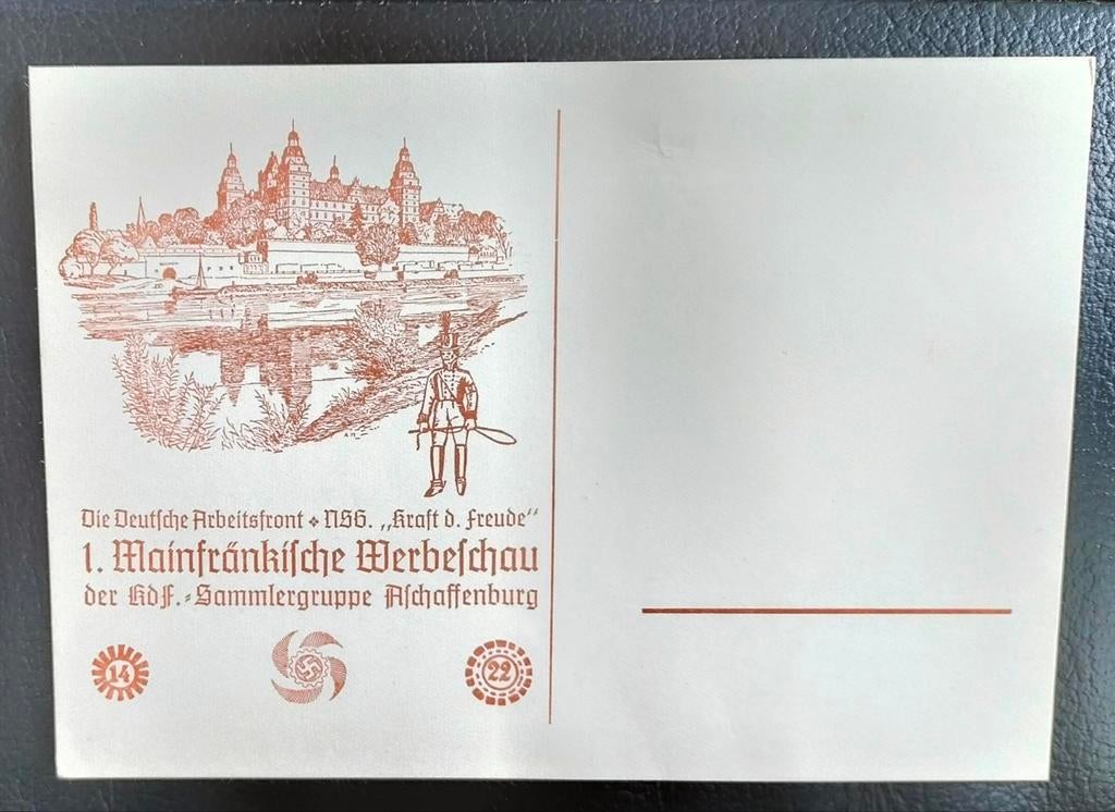 Duitse Rijk Postkarte 1. Mainfränkische Werbeschau KDF., Verzenden, Briefkaart