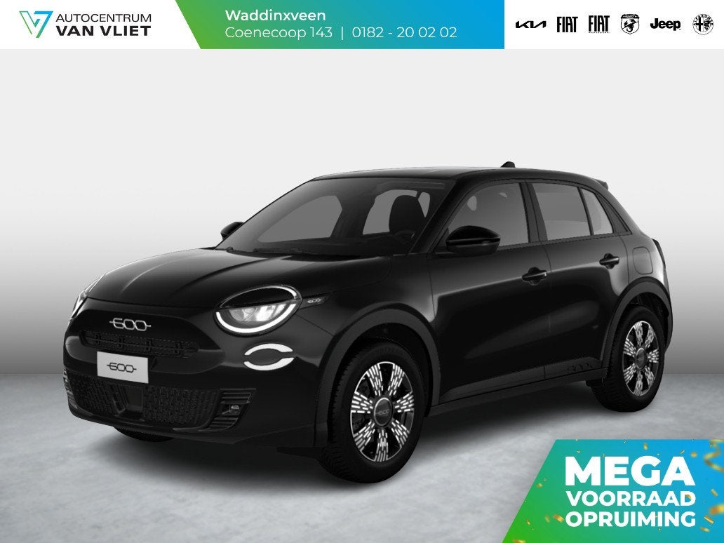 Fiat 600 1.2 Hybrid Icon | Clima | Navi | Keyless | Camera |, Stof, Gebruikt, 1199 cc, Met garantie (alle)