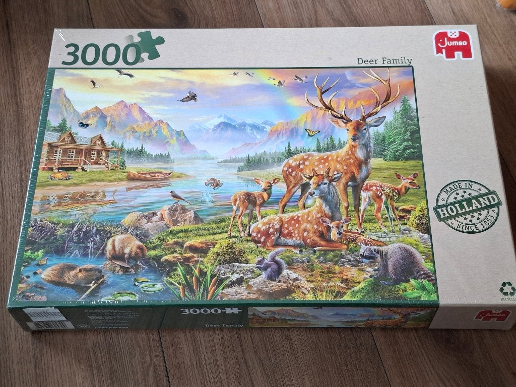 jumbo puzzel 3000 stukjes , hertenfamilie , nieuw, Ophalen, Meer dan 1500 stukjes, Nieuw