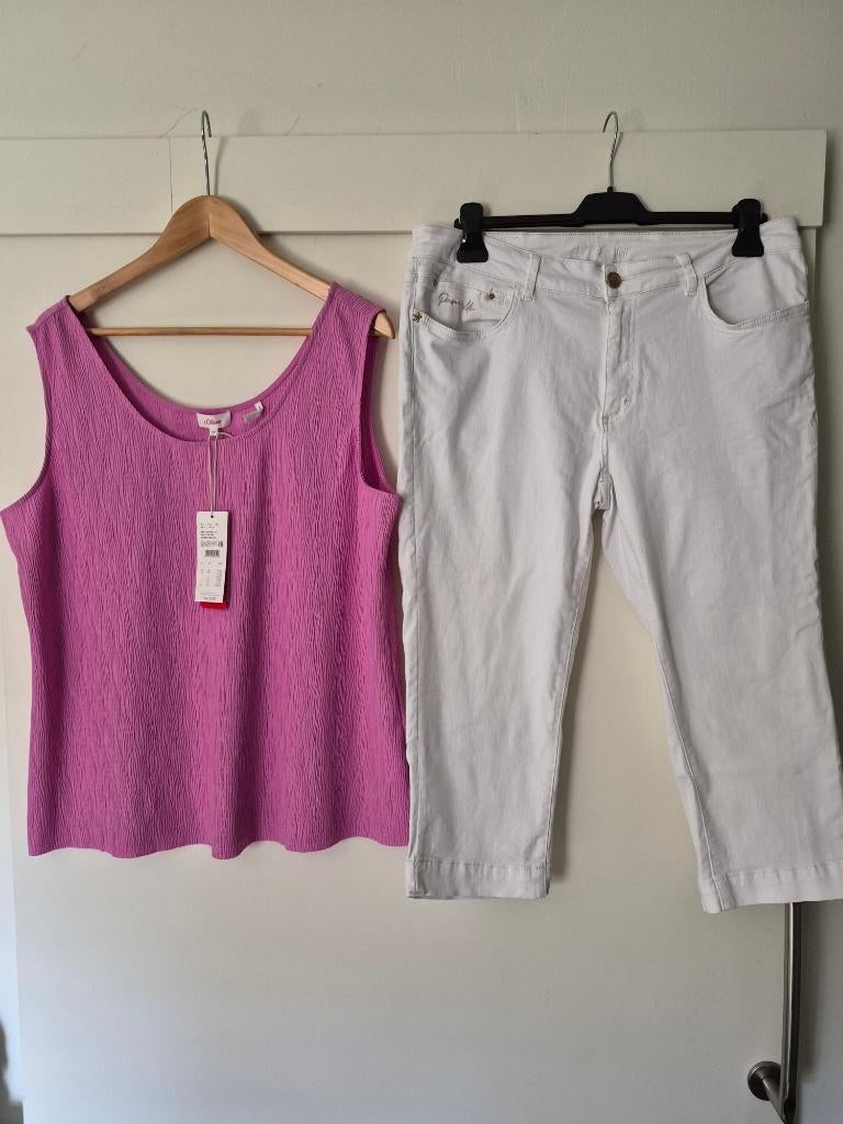 NIEUW top s.oliver maat 44 / 46 3/4 broek parami maat 46, Wit, Maat 46/48 (XL) of groter, Nieuw, Ophalen of Verzenden