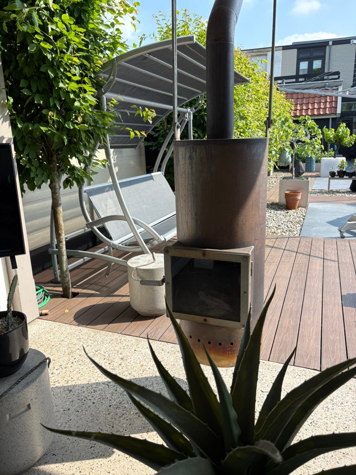 Tuinhaard / Verandakachel RS verplaatsbaar via rails, Tuin en Terras, Tuinhaarden, Ophalen, Gebruikt