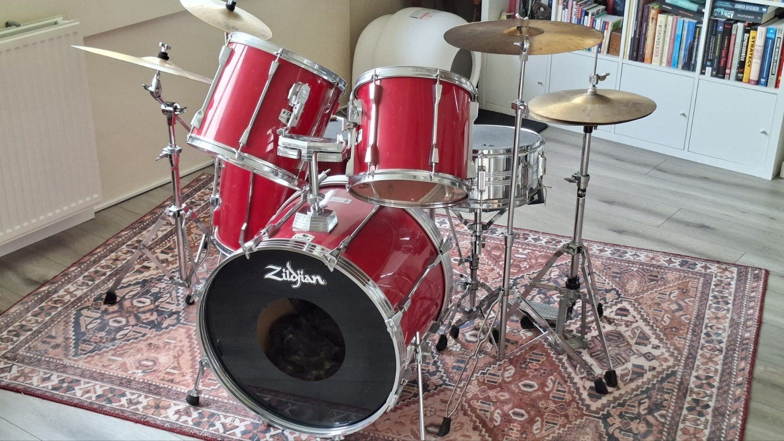 Compleet drumstel Tama rood incl toebehoren, Ophalen, Zo goed als nieuw, Tama