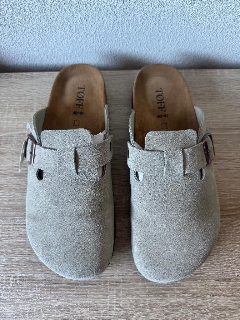 Tøff Suède Clogs, Beige, maat 40-41, Beige, Overige typen, Ophalen of Verzenden, Nieuw