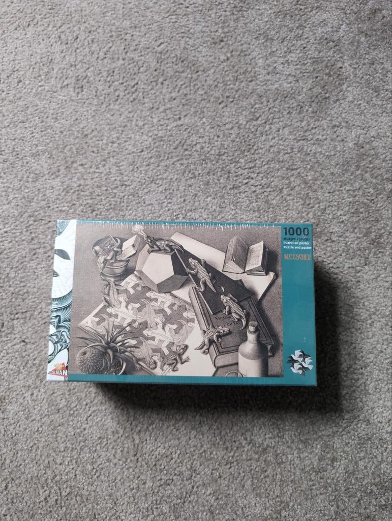 Gloednieuwe MC Escher Puzzel 1000 stukjes - Nog in plastic!, Hobby en Vrije tijd, Denksport en Puzzels, Nieuw, Legpuzzel, 500 t/m 1500 stukjes