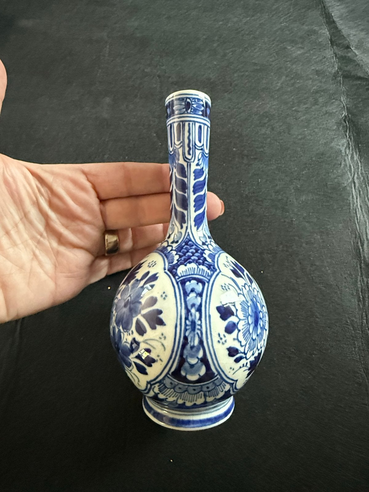 Antieke Delfts Blauwe Vaas - Handgeschilderd, Ophalen of Verzenden