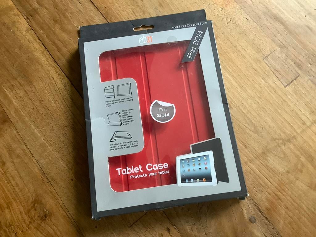 Tablet case voor iPad 2/3/4 rood, Computers en Software, Tablet-hoezen, Gebruikt, Ipad 2/3/4, Bescherming voor- en achterkant