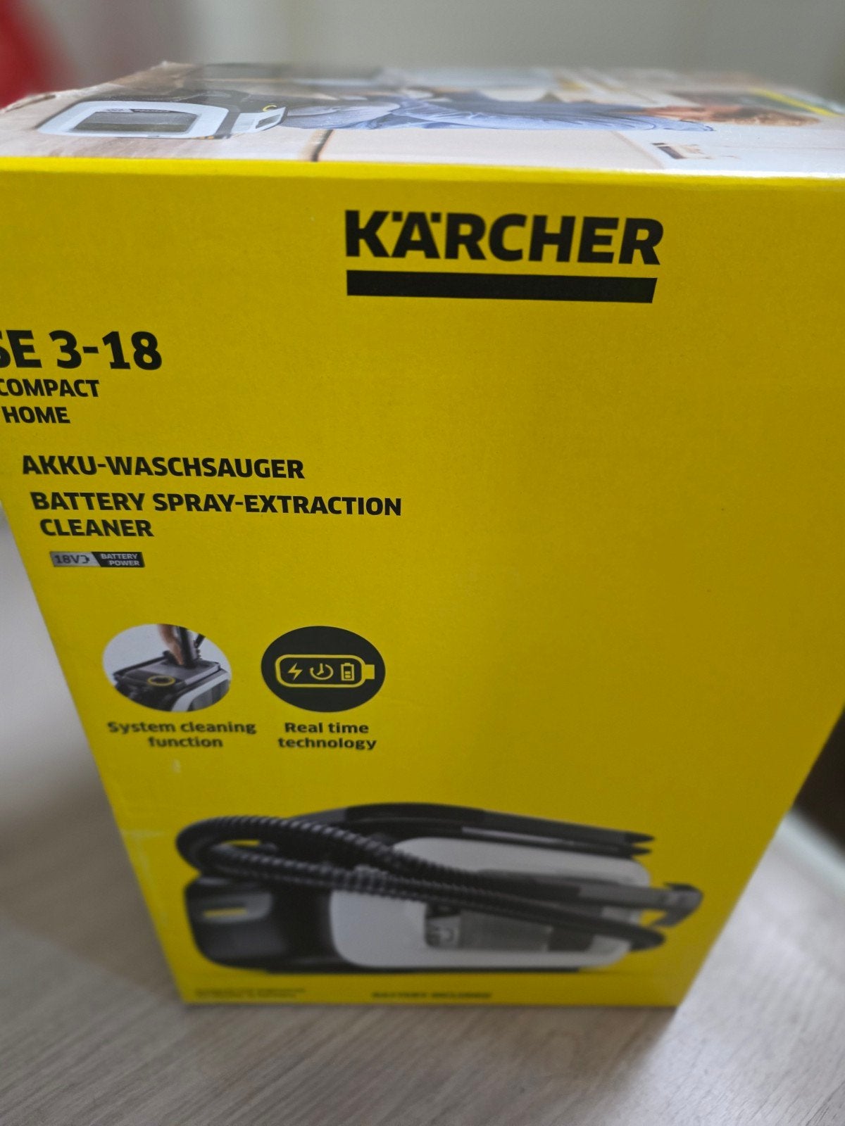 Kärcher SE 3-18 Compact Home Accu-Sproei-Extractie Reiniger, Kärcher, Draadloos, Nieuw, Reservoir