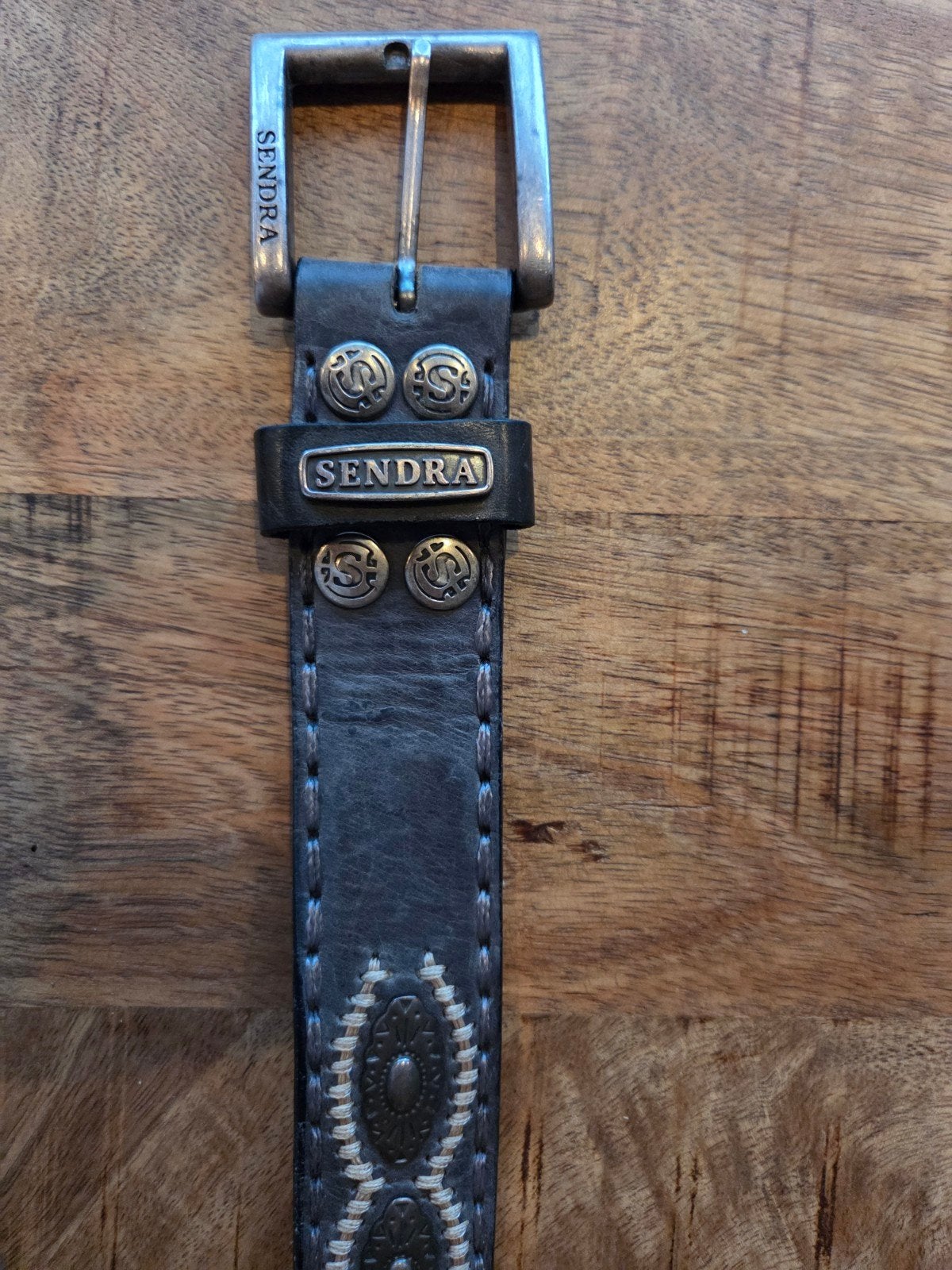 SENDRA leren riem grijs, model 7606, riemmaat 80 cm, Echt leder, SENDRA, Ophalen of Verzenden, Gedragen