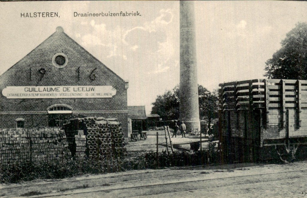 Halsteren - Draaineerbuizenfabriek - Guillaume de Leuw, Ophalen of Verzenden, Voor 1920, Ongelopen, Noord-Brabant