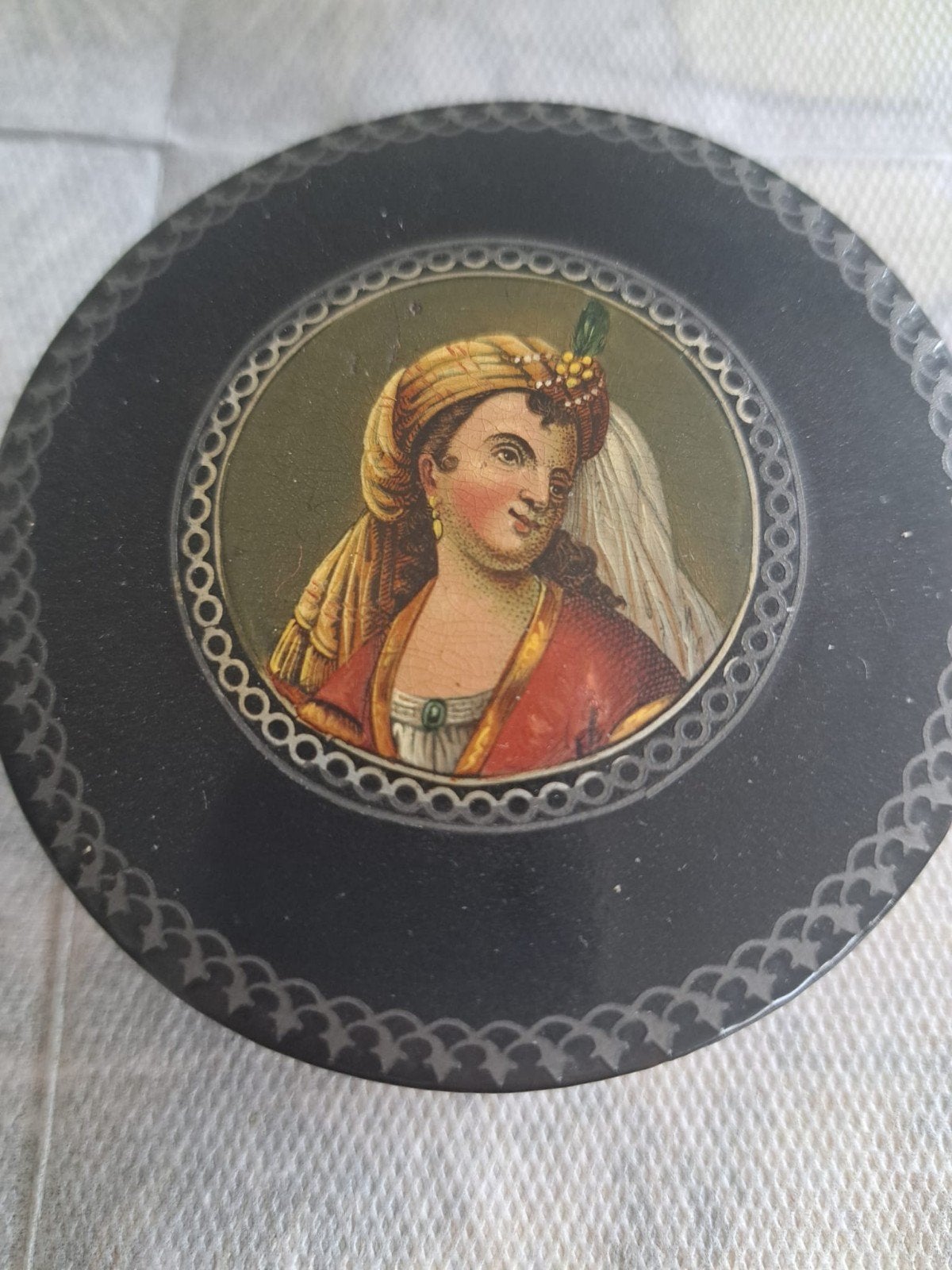 Antieke schuifdoosjes met decoratie - per stuk of set, Ophalen of Verzenden