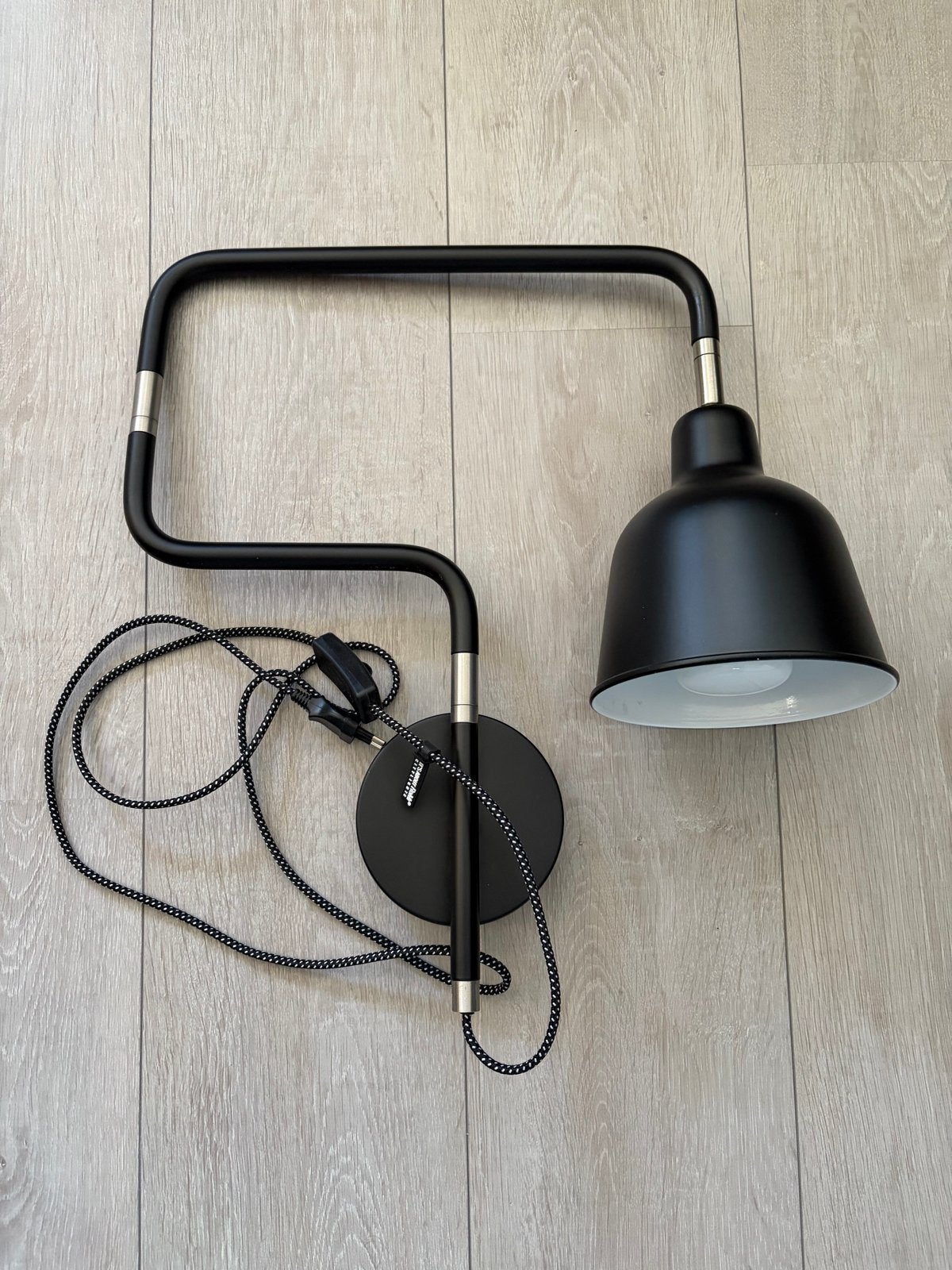 Zwarte wandlamp 'London' van It's About RoMi, Ophalen, Met snoer/stekker, Zwart, E27 (groot)