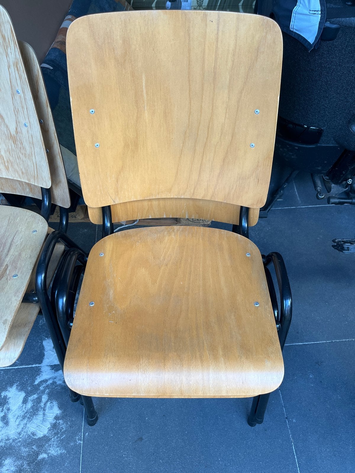Set van 4 vintage stoelen - Hout en metaal, Ophalen