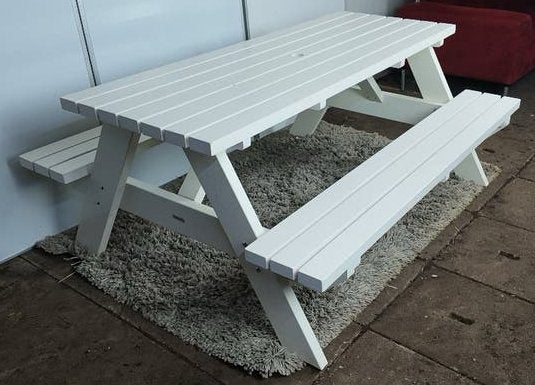 MaximaVida luxe houten picknicktafel Curaçao 180 cm wit, Ophalen, Gebruikt, MaximaVida, MaximaVida