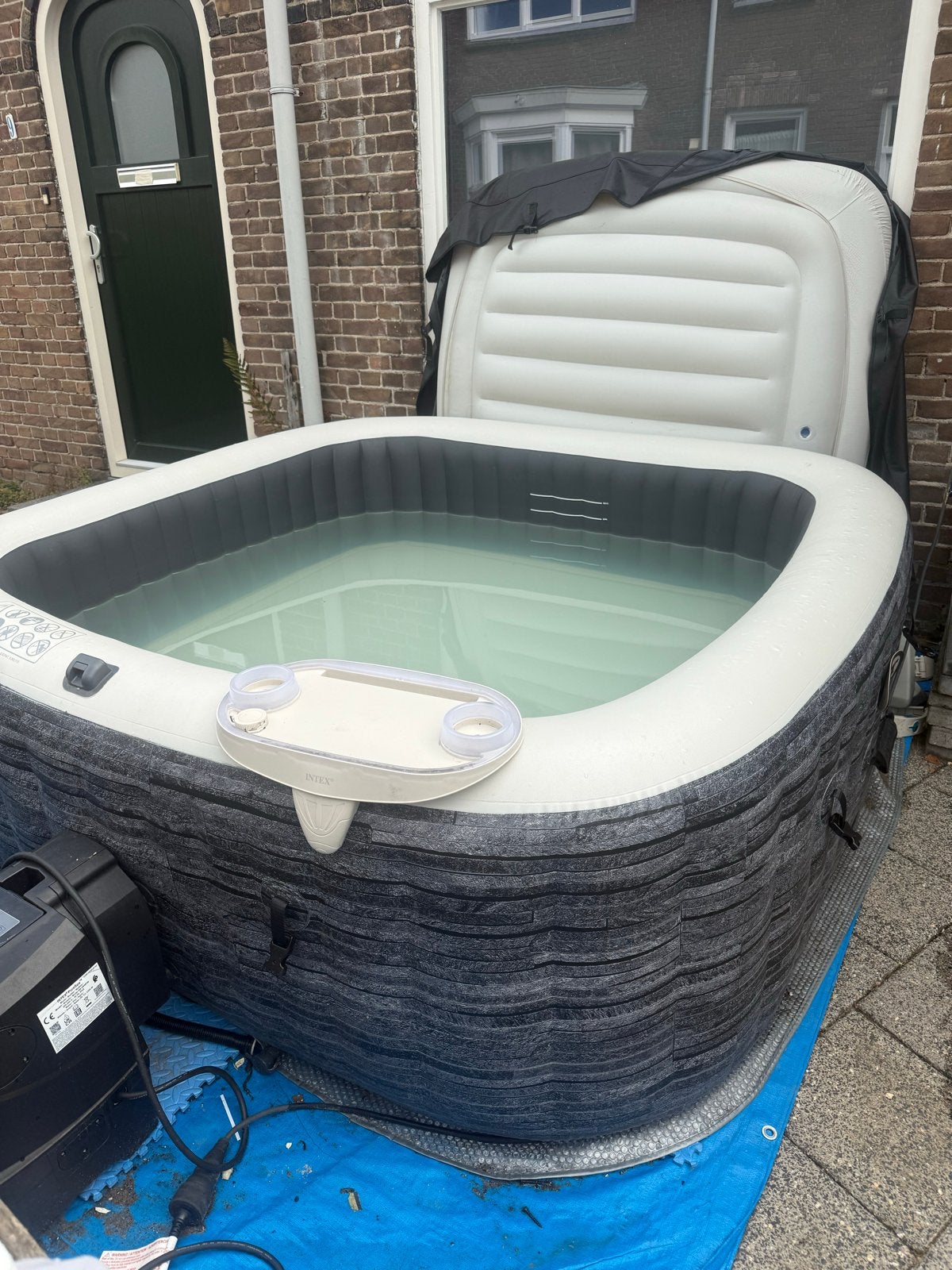 Intex PureSpa Greystone Deluxe - Zo goed als nieuw, Ophalen of Verzenden, Zo goed als nieuw, Afdekzeil, Opblaasbaar