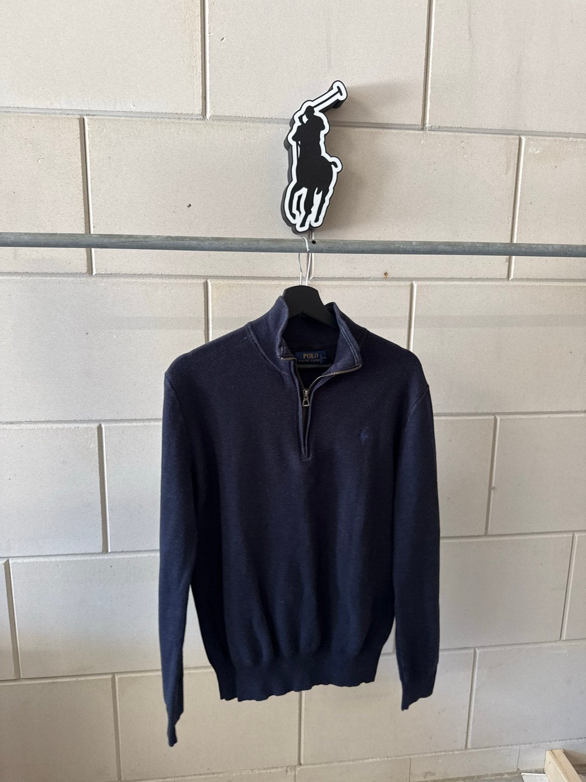 Ralph Lauren Quarterzip Navy Maat S, Kleding | Heren, Truien en Vesten, Ophalen of Verzenden, Zo goed als nieuw, Maat 46 (S) of kleiner