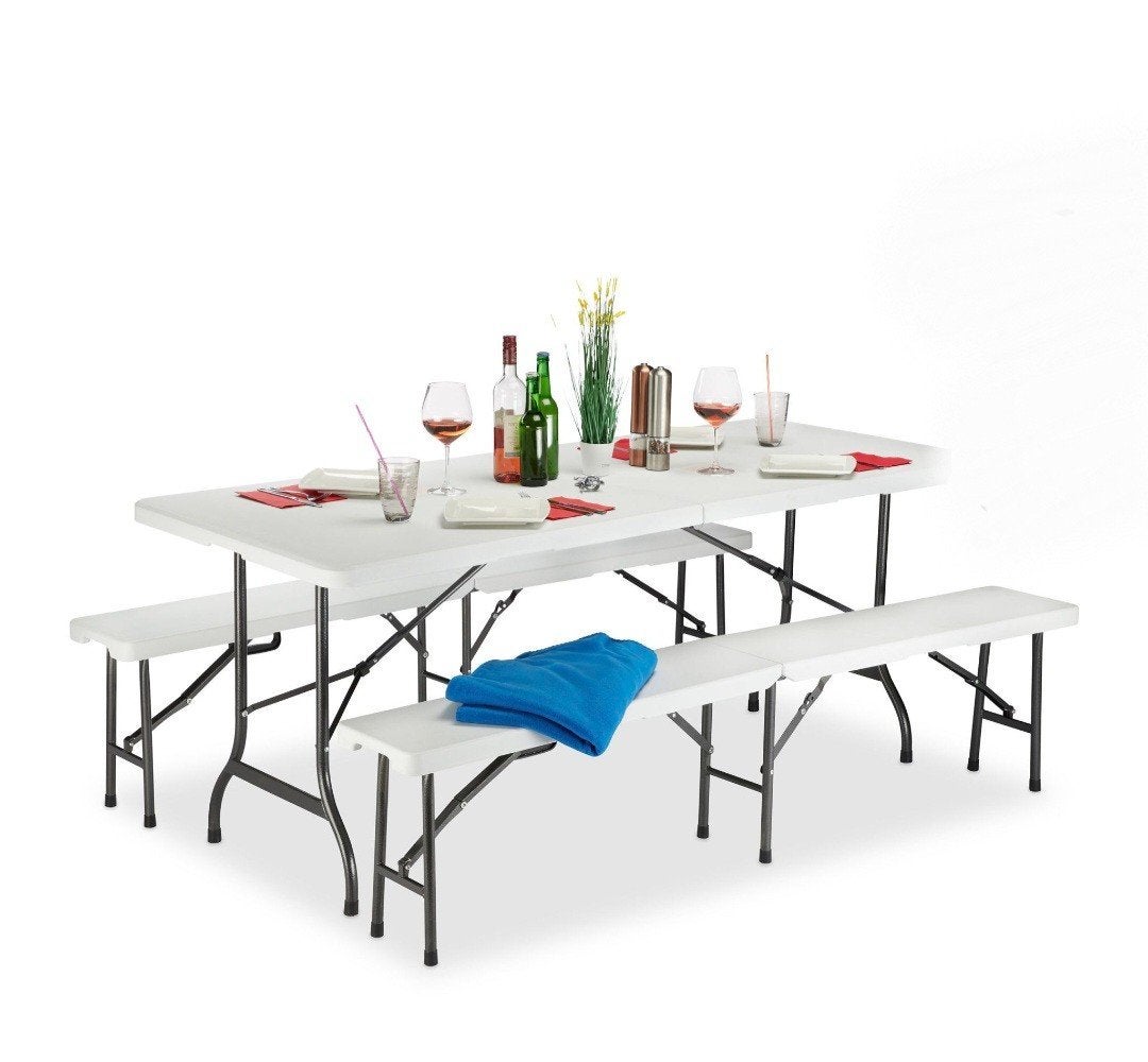 picknick of biertafel met banken, Tuin en Terras, Ophalen, Overige materialen, Nieuw, Inklapbaar