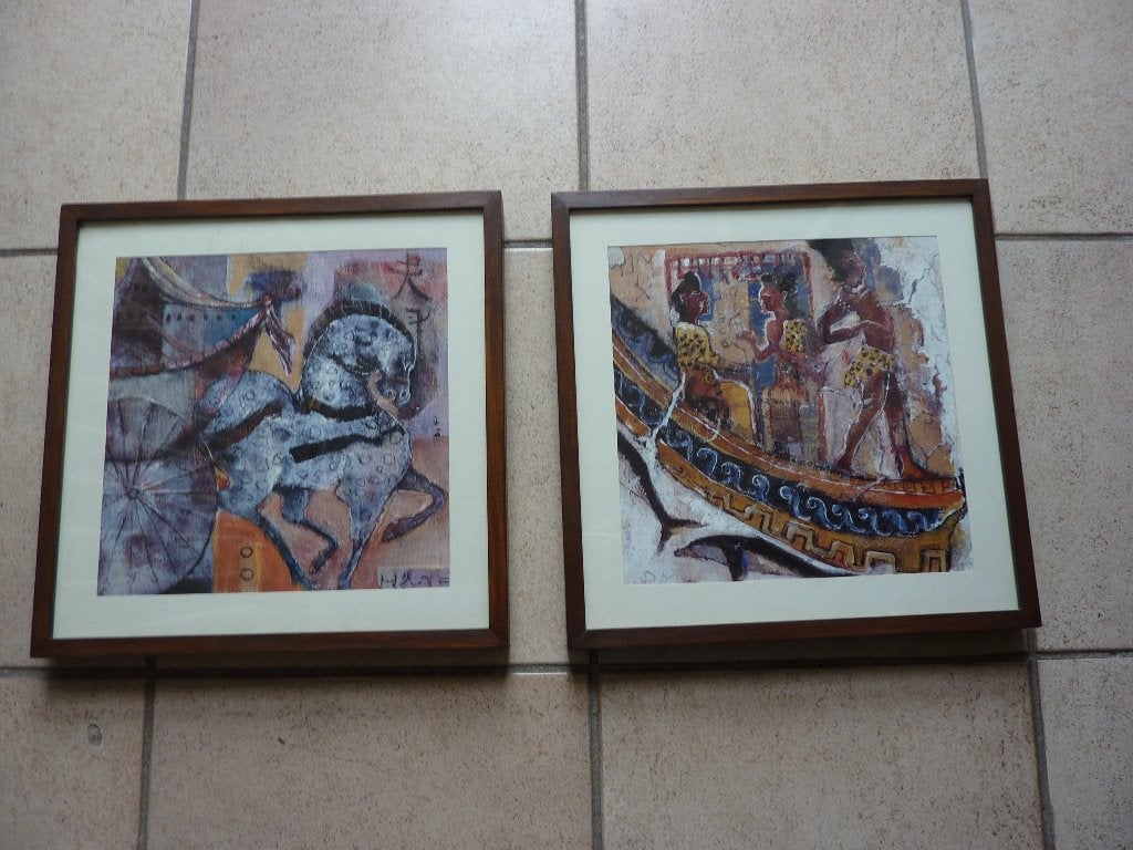 2 oude kunst schilderijtjes aquarels gesigneerd, Antiek en Kunst, Ophalen of Verzenden, Overige onderwerpen