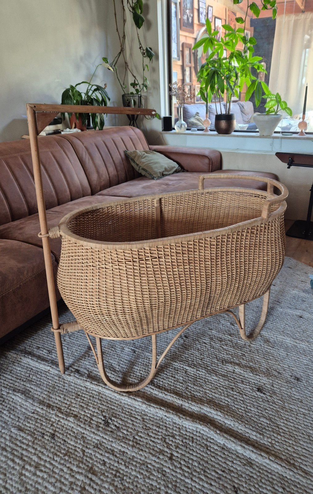 Rotan wieg, Kinderen en Baby's, Babywiegjes en Ledikanten, Ophalen, Zo goed als nieuw, Wieg