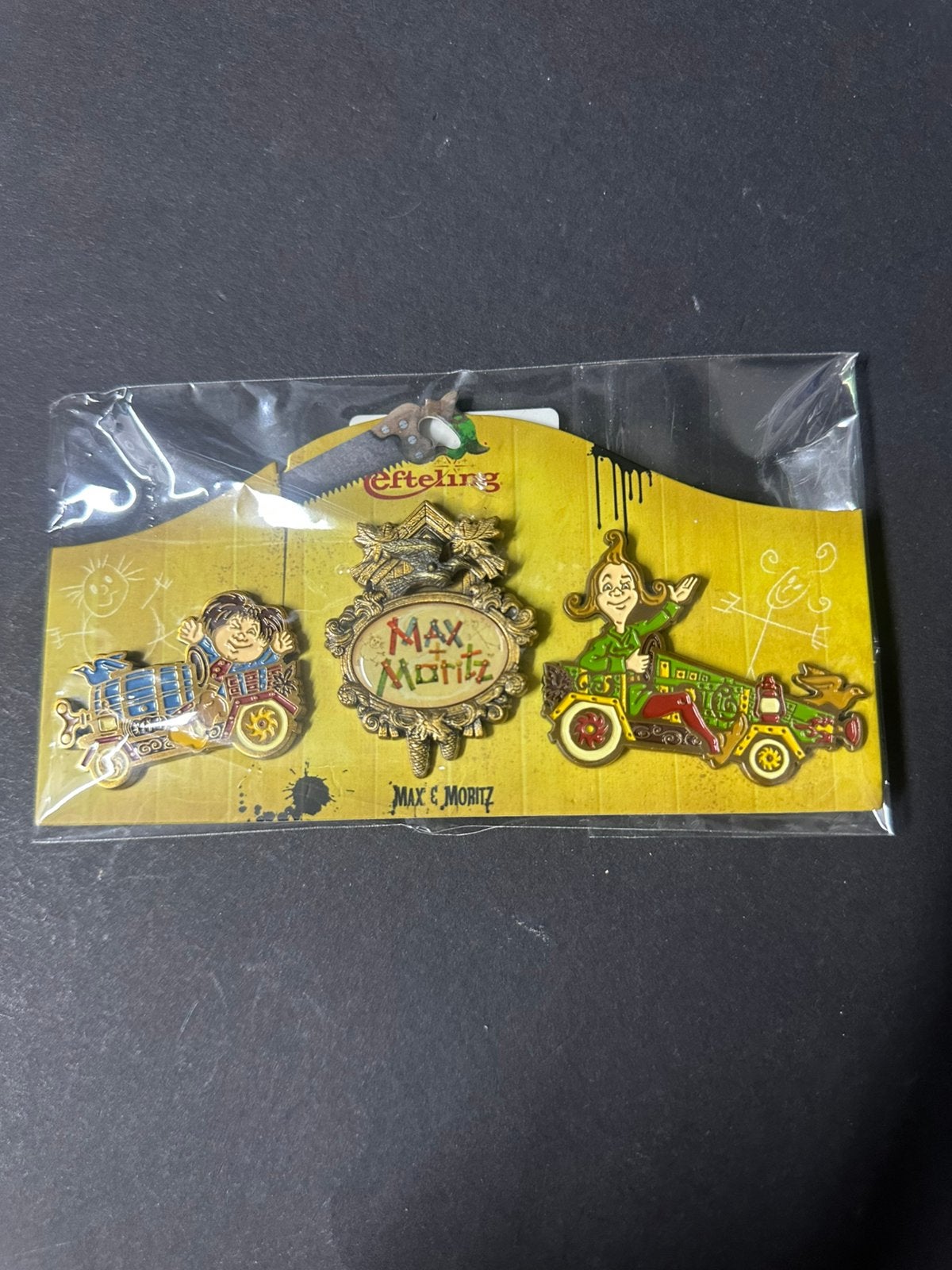 Efteling pins max & moritz, Verzamelen, Ophalen of Verzenden, Zo goed als nieuw, Button of Speldje