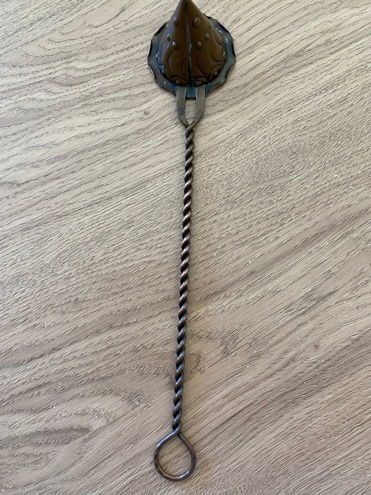 Vintage Koperen Kaarsendover met Gedraaide Steel, Ophalen of Verzenden, Koper