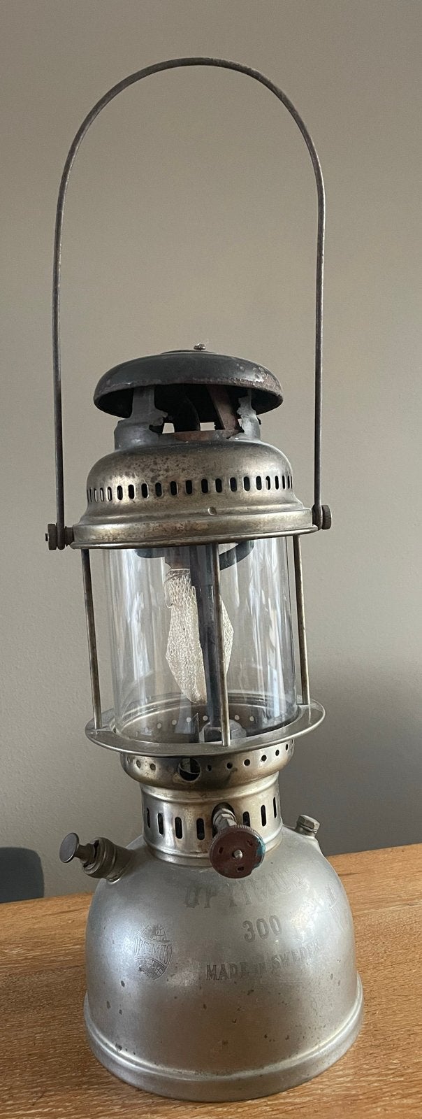 Vintage Optimus 300 Petroleumlamp - Made in Sweden, Antiek en Kunst, Ophalen