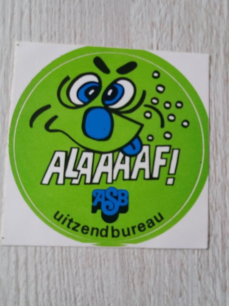sticker ALAAAAF ! ASB uitzendbureau, Verzamelen, Stickers, Ophalen of Verzenden, Zo goed als nieuw, Bedrijf of Vereniging