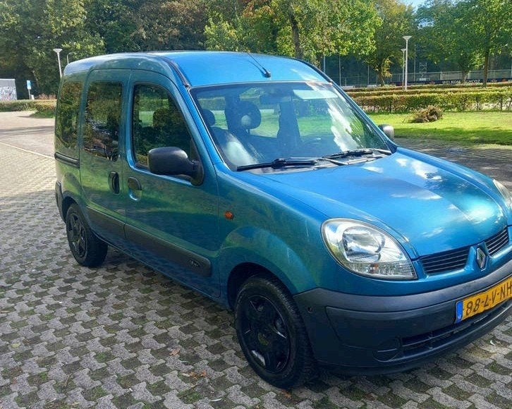 Renault Kangoo 1.2-16V Bj.2003 2x schuifdeuren nieuwe APK, Voorwielaandrijving, 4 cilinders, Blauw, Handgeschakeld